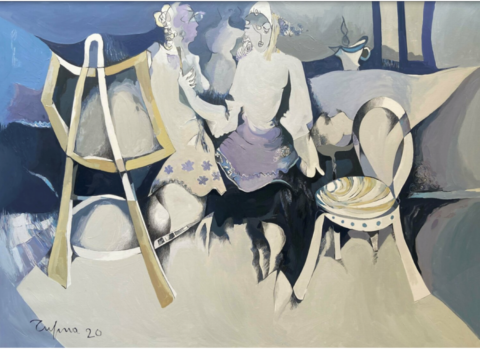 A scan of an abstract painting by Fatmir Tufina.