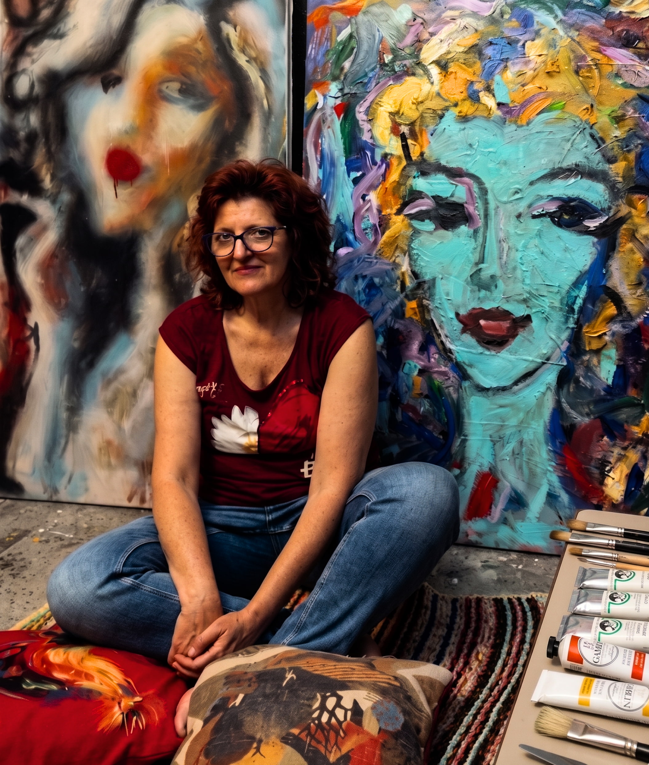 Adi Puleshi in her studio.