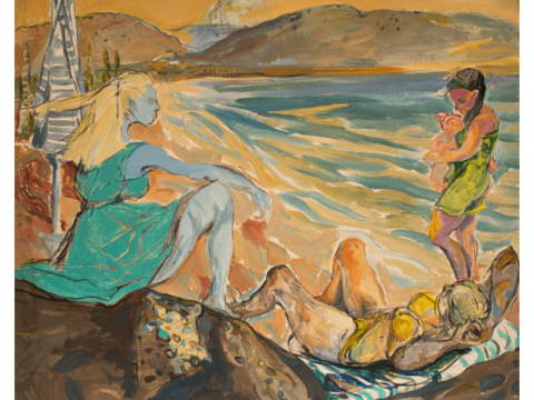 Beach Scene with Figures