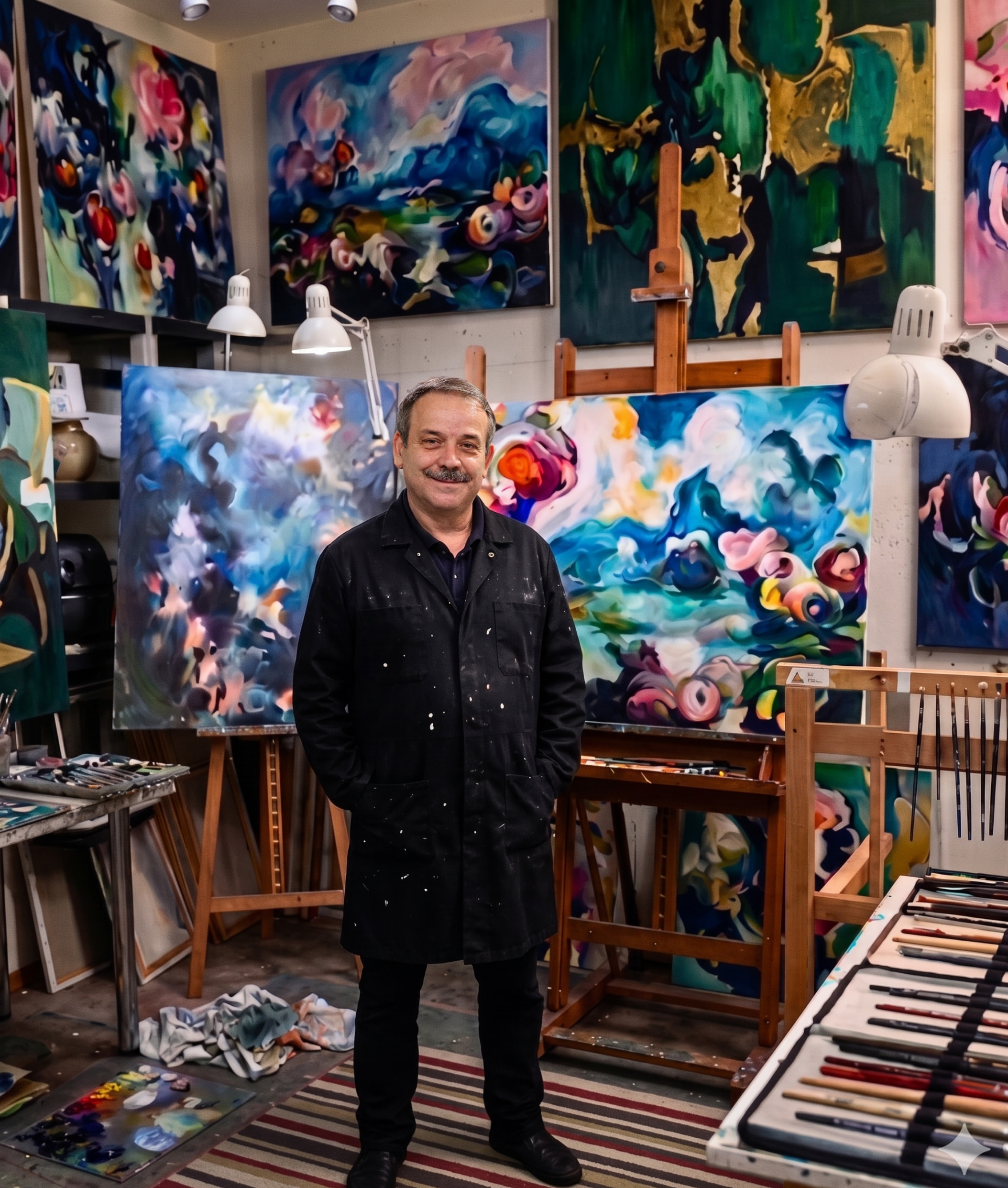 Besnik Ajazi in his studio.