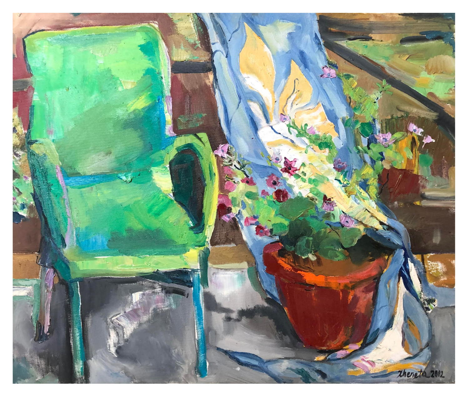 Interior Still Life with Green Chair