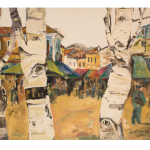 Market Day under Birch Trees