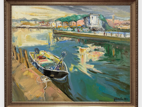 The painting represented in a gold frame.