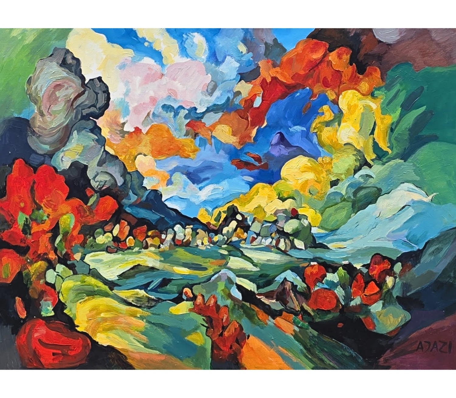 Trouble in Paradise 1, an oil painting by Besnik Ajazi