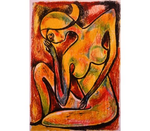 A figurative painting by Anila Zajmi Katanolli.
