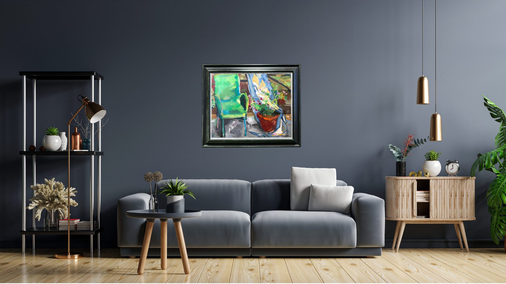 Interior Still Life with Green Chair