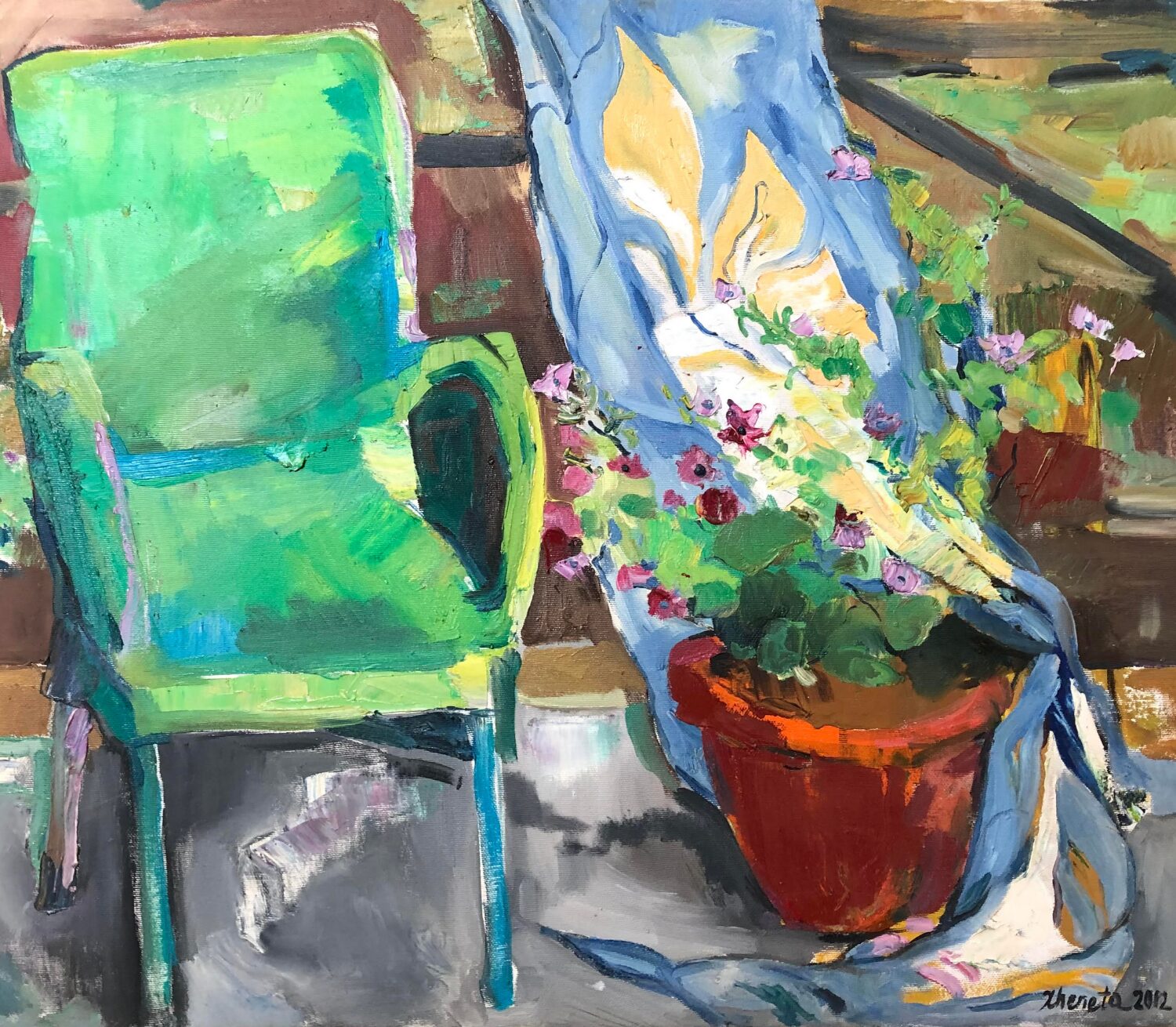Interior Still Life with Green Chair