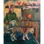 Lady with Cat and Roosters