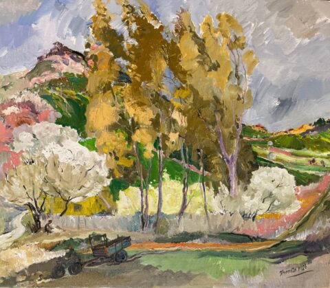 Rural Landscape with Tractor