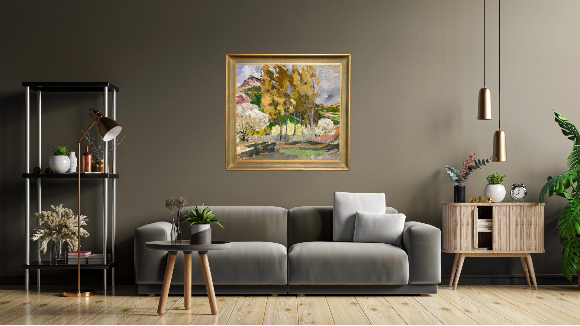 Rural Landscape with Tractor