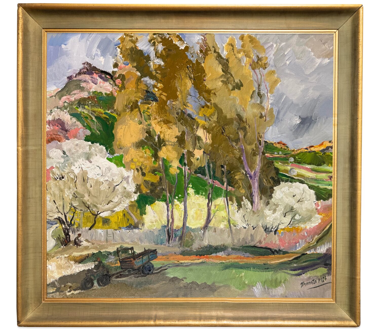 Rural Landscape with Tractor